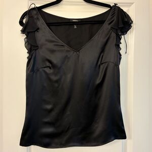 ESCADA 100% Silk Sleeveless Ruffle Blouse Black Women’s Size 34